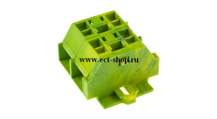 Клеммная колодка DINKLE WPPMS2.5-02P-YG, Пружинная, 2 контакта, сечение провода 0.5-2.5 мм2, ток 24 A, Желто-зеленый фото 1