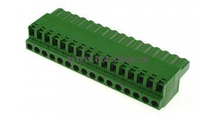 Клеммная колодка DINKLE 2ESDF-16P, Винтовая, 16 контактов, сечение провода 0.2-4 мм2, ток 18 A, Зеленый фото 1