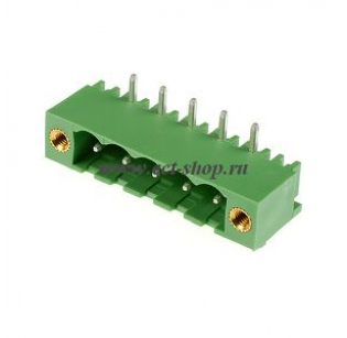 Клеммная колодка DINKLE 2EHDRM-05P, 5 контактов, сечение провода - мм2, ток 18 A, Зеленый