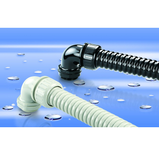 Муфта вводная угловая для металлорукава, AVC S-FGW26-E-26B, 3/4" (26 мм)