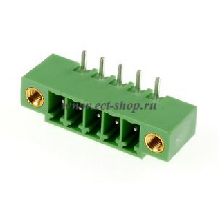 Клеммная колодка DINKLE ECH350RM-05P, 5 контактов, сечение провода - мм2, ток 14 A, Зеленый