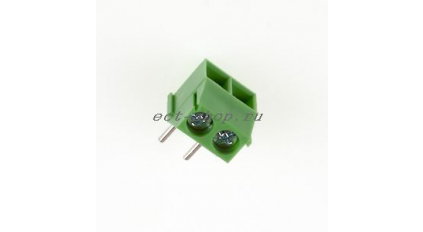 Клеммная колодка DINKLE ED350R-02P, Винтовая, 2 контакта, сечение провода 0.5-1.5 мм2, ток 10 A, Зеленый фото 1