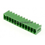 Клеммная колодка DINKLE ECH381V-12P, 12 контактов, сечение провода - мм2, ток 14 A, Зеленый фото 2