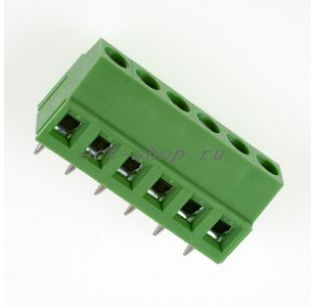 Клеммная колодка DINKLE EK508V-06P, Винтовая, 6 контактов, сечение провода - мм2, ток 24 A, Зеленый