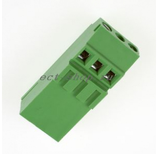 Клеммная колодка DINKLE E3K508V-03P, Винтовая, 3 контакта, сечение провода 0.5-2.5 мм2, ток 10 A, Зеленый