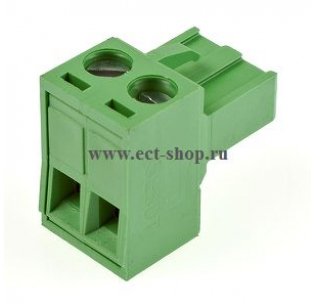 Клеммная колодка DINKLE 5ESDT-02P, Винтовая, 2 контакта, сечение провода 0.2-2.5 мм2, ток 18 A, Зеленый