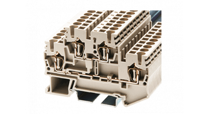 Клеммная колодка DINKLE AKK2.5, Пружинная, сечение провода 0.2-2.5 мм2, ток 24 A, Бежевый фото 1