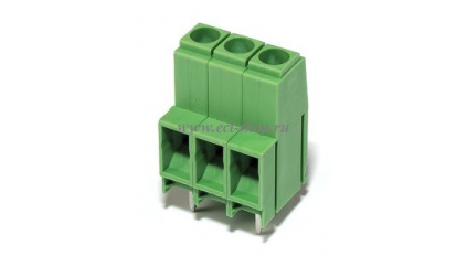 Клеммная колодка DINKLE EPK635VN-03P, Винтовая, 3 контакта, сечение провода 0.2-6 мм2, ток 35 A, Зеленый фото 1