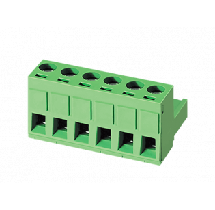 Клеммная колодка DINKLE 5ESDV-06P, Винтовая, 6 контактов, сечение провода 0.2-4 мм2, ток 18 A, Зеленый