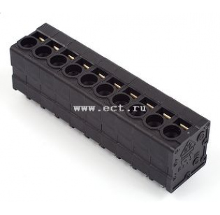 Клеммная колодка DINKLE 0177-5310, Пружинная, 10 контактов, сечение провода 0.2-4 мм2, ток 24 A, Черный