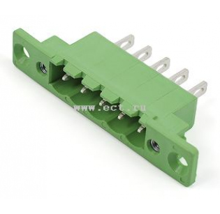 Клеммная колодка DINKLE 5EHDKPM-05P, 5 контактов, сечение провода - мм2, ток 18 A, Зеленый