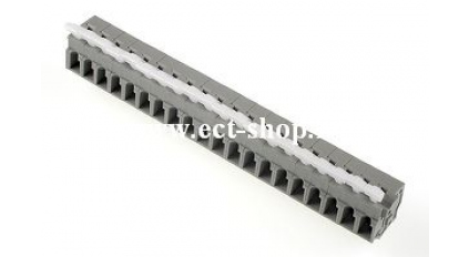 Клеммная колодка DINKLE WKR508A-10P, Пружинная, 10 контактов, сечение провода 0.5-2.5 мм2, ток 24 A, Серый фото 1