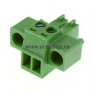 Клеммная колодка DINKLE EC381VM-02P, Винтовая, 2 контакта, сечение провода 0.2-1.5 мм2, ток 14 A, Зеленый фото 3