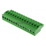 Клеммная колодка DINKLE 2ESDP-14P, Винтовая, 14 контактов, сечение провода 0.2-4 мм2, ток 18 A, Зеленый фото 2