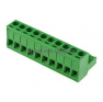 Клеммная колодка DINKLE 5ESDV-10P, Винтовая, 10 контактов, сечение провода 0.2-4 мм2, ток 18 A, Зеленый фото 2