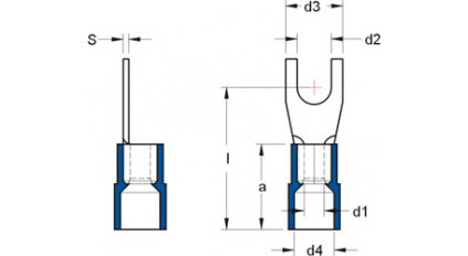 Кабельная клемма наконечник вилка KST DSNY3.5-0.5 (1000шт) фото 3