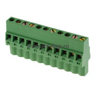 Клеммная колодка DINKLE 5ESDRL-11P, Винтовая, 11 контактов, сечение провода 0.2-2.5 мм2, ток 18 A, Зеленый