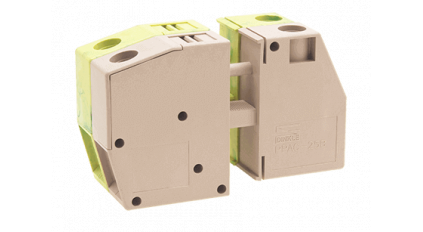 Клеммная колодка DINKLE PPAC-25, Винтовая, сечение провода 6-35 мм2, ток 125 A, Бежевый фото 1