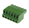 Клеммная колодка DINKLE 5ESDF-06P, Винтовая, 6 контактов, сечение провода 0.2-4 мм2, ток 18 A, Зеленый фото 3