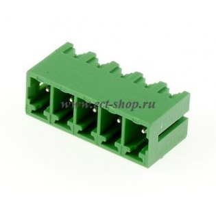 Клеммная колодка DINKLE ECH381V-05P, 5 контактов, сечение провода - мм2, ток 14 A, Зеленый