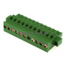 Клеммная колодка DINKLE 2ESDPM-11P, Винт, 11 контактов, сечение провода 0.2-4 мм2, ток 18 A, Зеленый фото 2