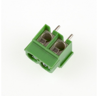 Клеммная колодка DINKLE ED500V-02P (новый корпус), Винтовая, 2 контакта, сечение провода 0.5-1.5 мм2, ток 17.5 A, Зеленый