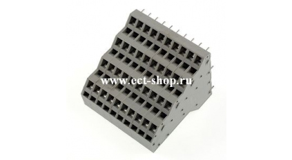 Клеммная колодка DINKLE W4K500-80P, Пружинная, 80 контактов, сечение провода 0.5-2.5 мм2, ток 24 A, Серый фото 1