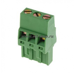 Клеммная колодка DINKLE 5ESDR-03P, Винтовая, 3 контакта, сечение провода 0.2-2.5 мм2, ток 18 A, Зеленый