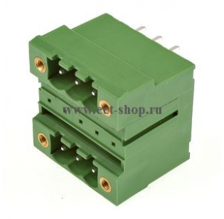 Клеммная колодка DINKLE 5EHDBVM-06P, 6 контактов, сечение провода - мм2, ток 18 A, Зеленый