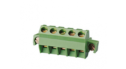 Клеммная колодка DINKLE 2ESDAM-05P, Винтовая, 5 контактов, сечение провода 0.2-4 мм2, ток 18 A, Зеленый фото 1