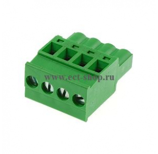 Клеммная колодка DINKLE 2ESDPL-04P, Винтовая, 4 контакта, сечение провода 0.2-4 мм2, ток 18 A, Зеленый