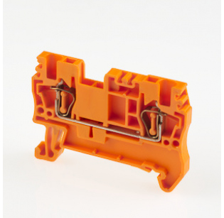 Клеммная колодка DINKLE AK1.5-OR, Пружинная, сечение провода 0.14-1.5 мм2, ток 17.5 A, Оранжевый