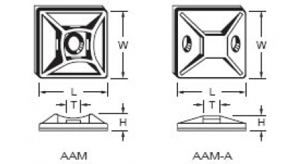 Самоклеящиеся площадки под хомуты, 28x28 мм, белый, AVC AAM-28, 100 шт фото 3