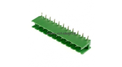 Клеммная колодка DINKLE 2EHDR-11P, 11 контактов, сечение провода - мм2, ток 18 A, Зеленый фото 1