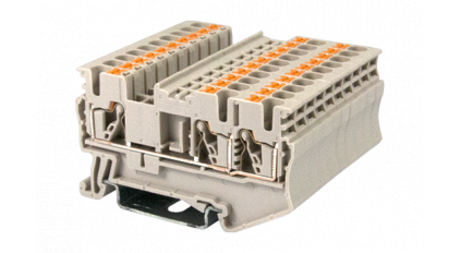 Клеммная колодка DINKLE DP2.5N-TN, Push-in, сечение провода 0.14-2.5 мм2, ток 24 A, Бежевый фото 1