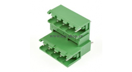Клеммная колодка DINKLE 5EEHDV-10P, 10 контактов, сечение провода - мм2, ток 18 A, Зеленый фото 1