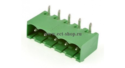 Клеммная колодка DINKLE 5EHDRC-05P, 5 контактов, сечение провода - мм2, ток 18 A, Зеленый фото 1