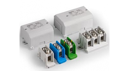 Клеммная колодка ENSTO KE86.3, Винтовая, сечение провода 16-50 мм2, ток 171 A, Белый фото 1