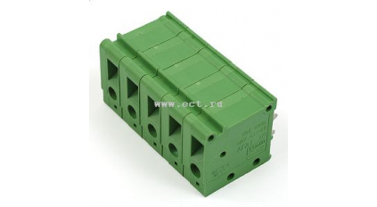 Клеммная колодка DINKLE DT-123VA-05P3, Винтовая, 5 контактов, сечение провода 0.5-2.5 мм2, ток 20 A, Зеленый фото 1
