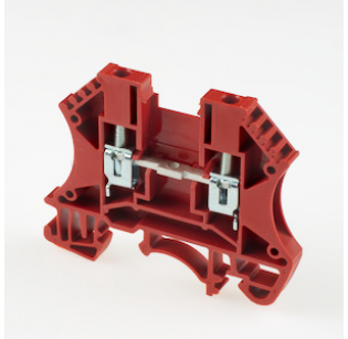 Клеммная колодка DINKLE DK2.5RD, Винтовая, сечение провода 0.5-2.5 мм2, ток 24 A, Красный