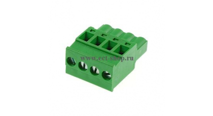 Клеммная колодка DINKLE 2ESDPL-04P, Винтовая, 4 контакта, сечение провода 0.2-4 мм2, ток 18 A, Зеленый фото 1