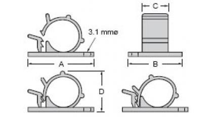 Cамоклеющаяся регулируемая площадка для крепления кабеля AVC AAC-1213 (100шт) фото 3