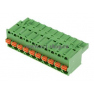 Клеммная колодка DINKLE 2ESDS-10P, Пружинная, 10 контактов, сечение провода 0.2-2.5 мм2, ток 12 A, Зеленый фото 2