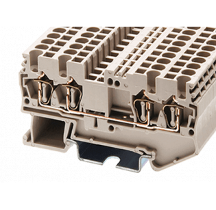 Клеммная колодка DINKLE AK2.5-TR, Пружинная, сечение провода 0.2-2.5 мм2, ток 24 A, Бежевый