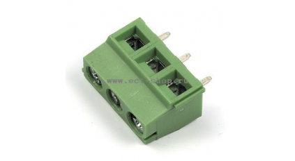 Клеммная колодка DINKLE ELK500V-03P, Винтовая, 3 контакта, сечение провода 0.14-1.5 мм2, ток 14 A, Зеленый фото 1