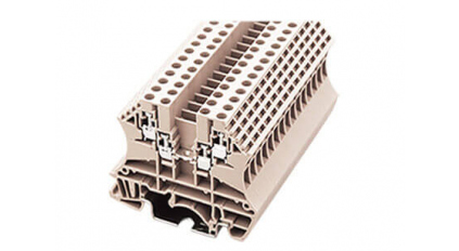 Клеммная колодка DINKLE DK1.5-TR (UDK1.5), Винтовая, сечение провода 0.5-1.5 мм2, ток 17.5 A, Бежевый фото 1