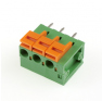 Клеммная колодка DINKLE 142V-03P, Пружинная, 3 контакта, сечение провода 0.5-1.5 мм2, ток 17.5 A, Зеленый фото 2