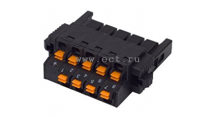 Клеммная колодка DINKLE 0225-0509, 9 контактов, сечение провода 0.2-1.5 мм2, ток 14 A, Черный фото 1