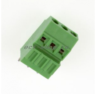 Клеммная колодка DINKLE EEK381V-03P, Винтовая, 3 контакта, сечение провода 0.5-1.5 мм2, ток 12 A, Зеленый