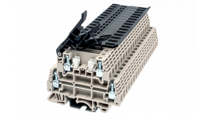 Клеммная колодка DINKLE DKK4-TF(5x20), Винтовая, сечение провода 0.5-4 мм2, ток 16 A, Бежевый фото 1